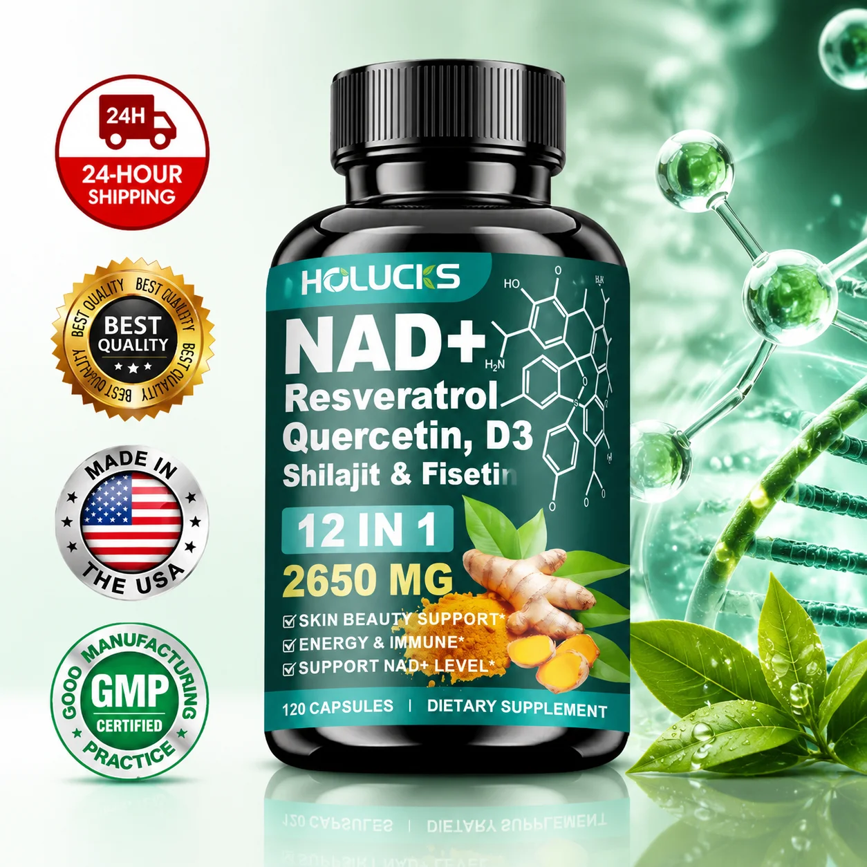 Health Wellness Day - مكمل NAD+ عالي الفعالية، مع الكيرسيتين