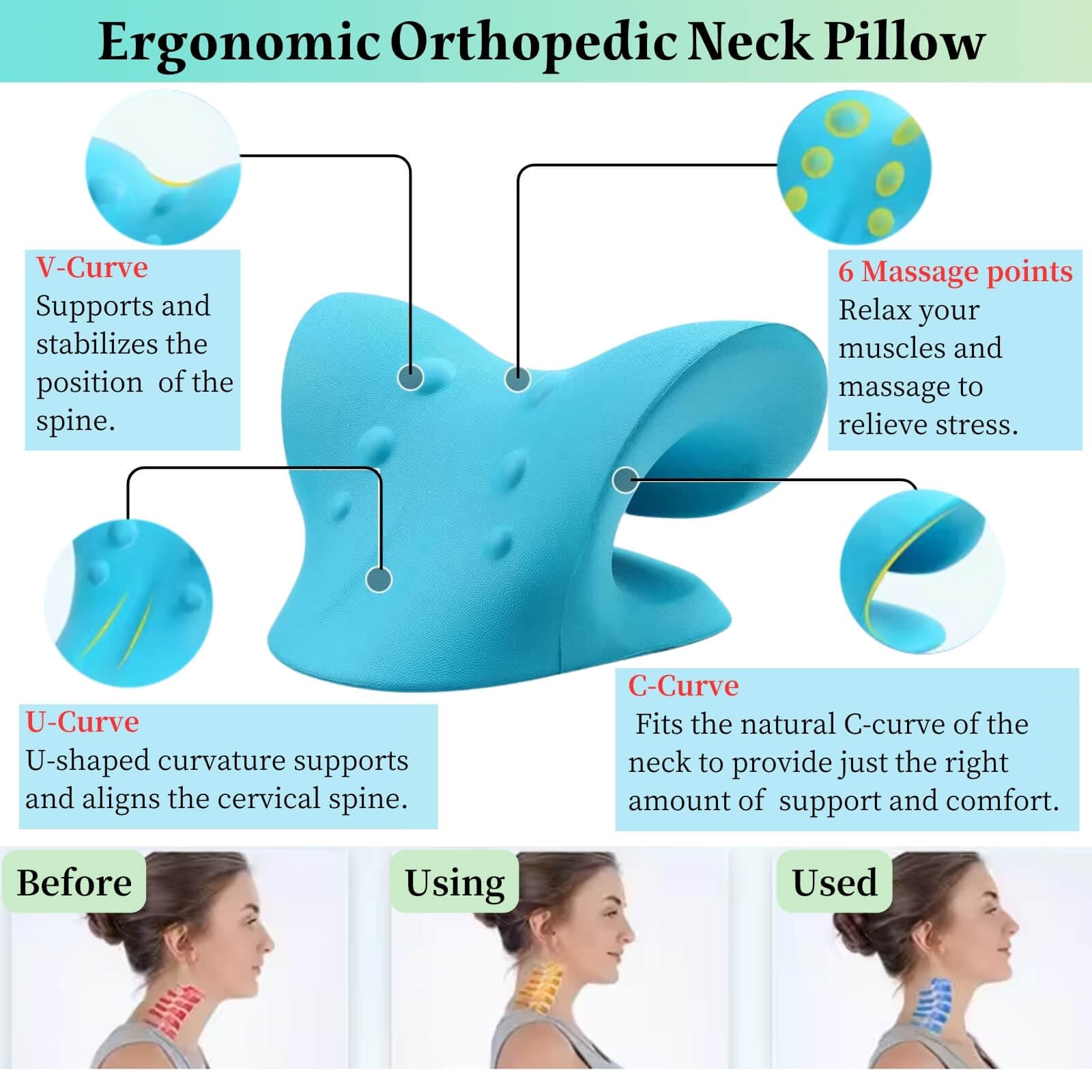 جهاز استرخاء الرقبة والكتفين،  - مراجعة Neck Traction Pillow وسعره